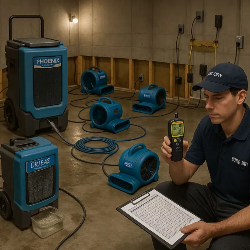 Structural Drying and Dehumidification process in Ashland, VA